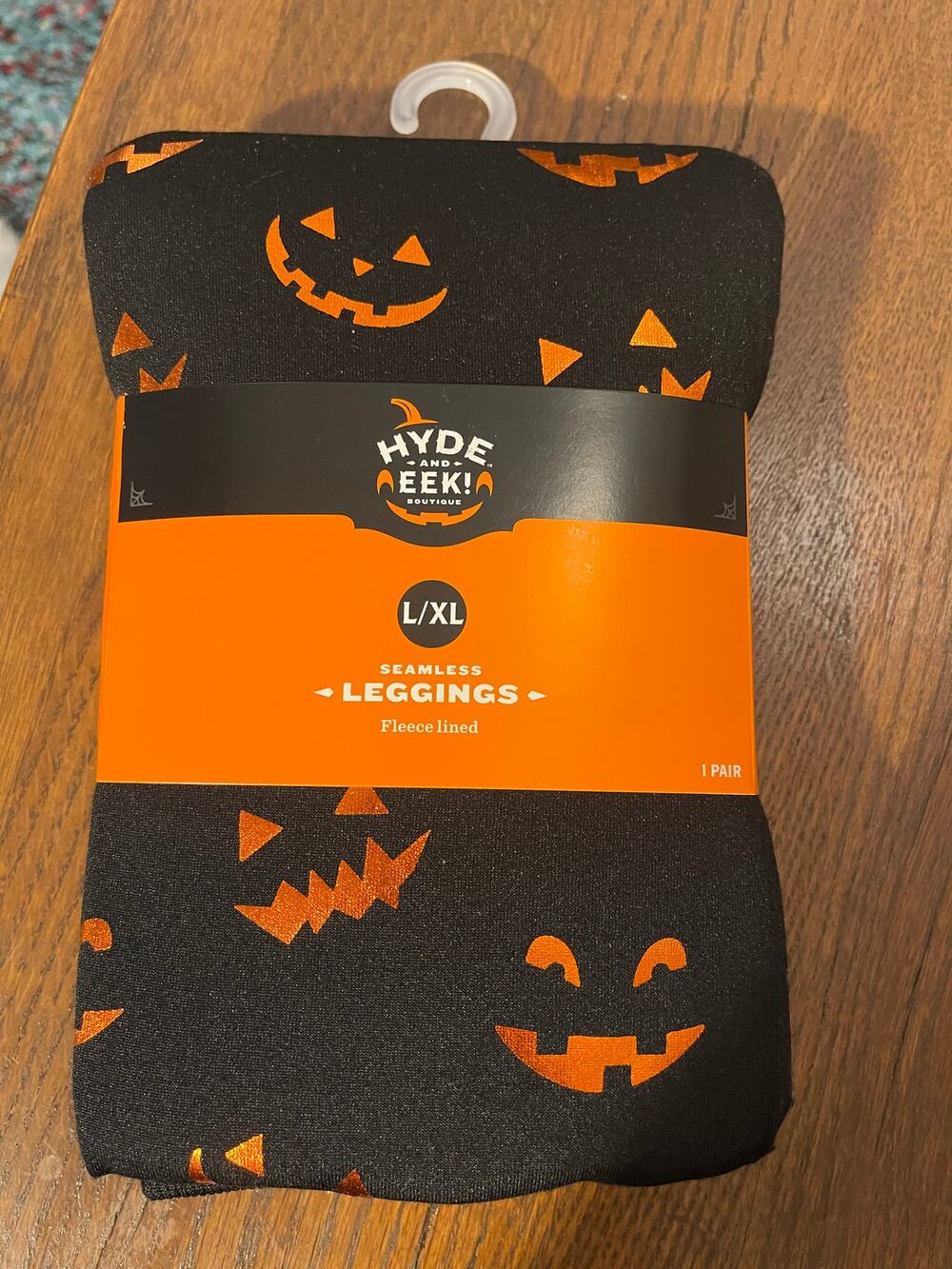 Halloween Seemless Leggings Jack-o-lantern NEW Fleeced Lined Size L-XL (12-14)